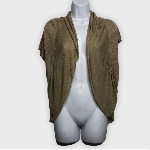 Mandee Taupe Dolman Short Sleeved Cardigan - Picture 10 of 10